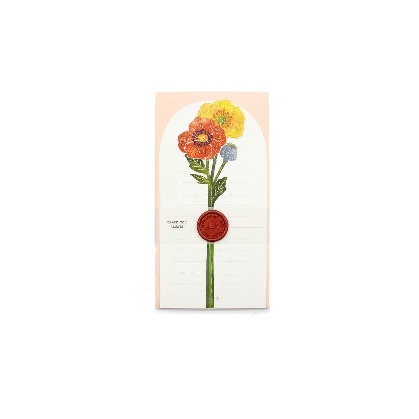 Somssi Paper Flower Poppy Letter And Envelope Set