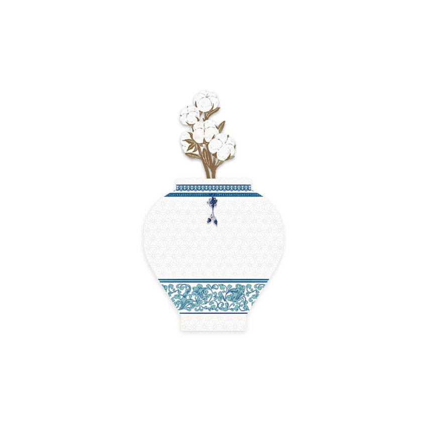 Somssi Korean White Porcelain Vase Card Set
