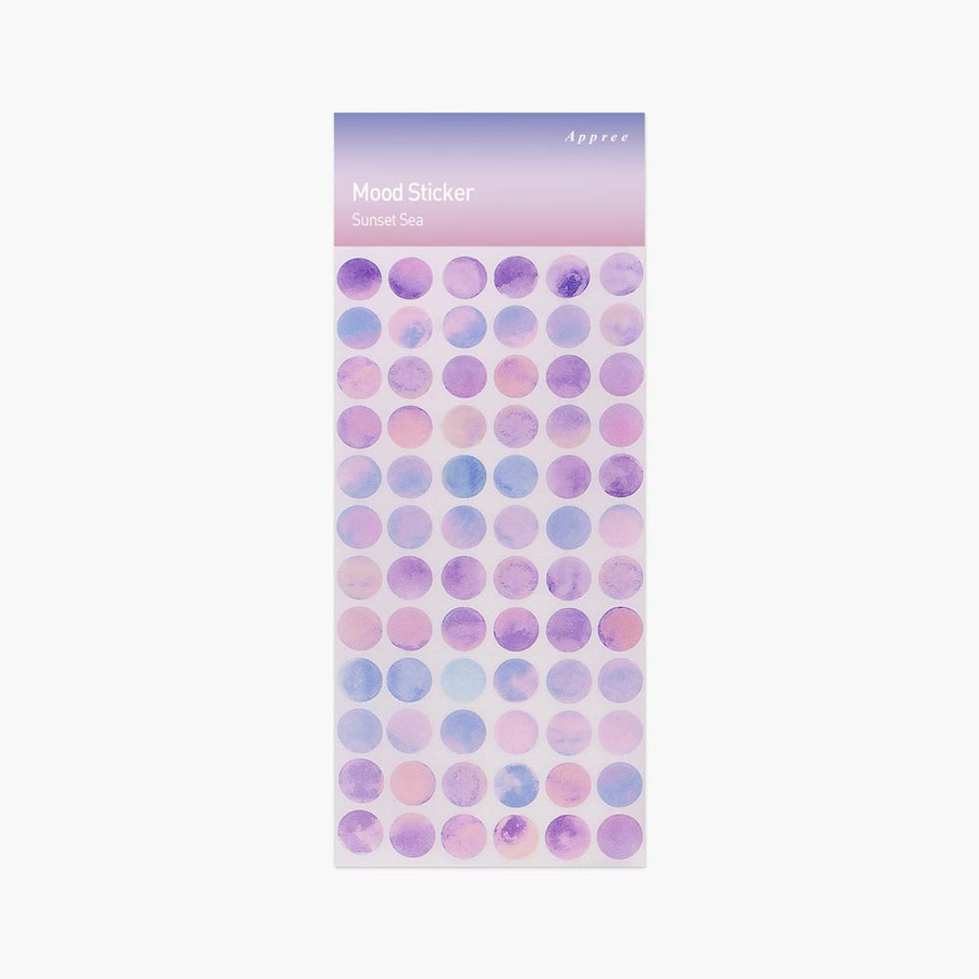 Appree Sunset Sea Circle Removable Sticker Pack 6 Sheets