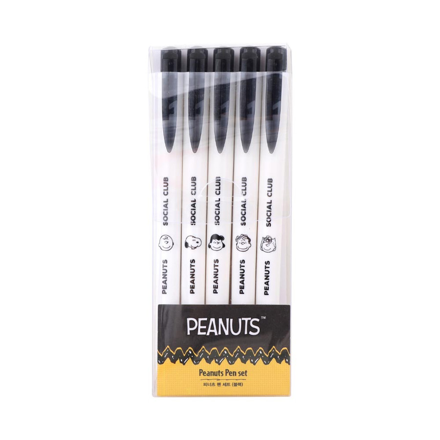 PEANUTS Snoopy 0.6mm Black Ballpoint Pen Set