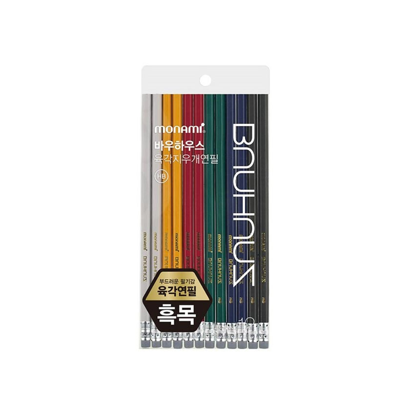 Monami Bauhaus Classic Hexagonal Pencil With Eraser Set