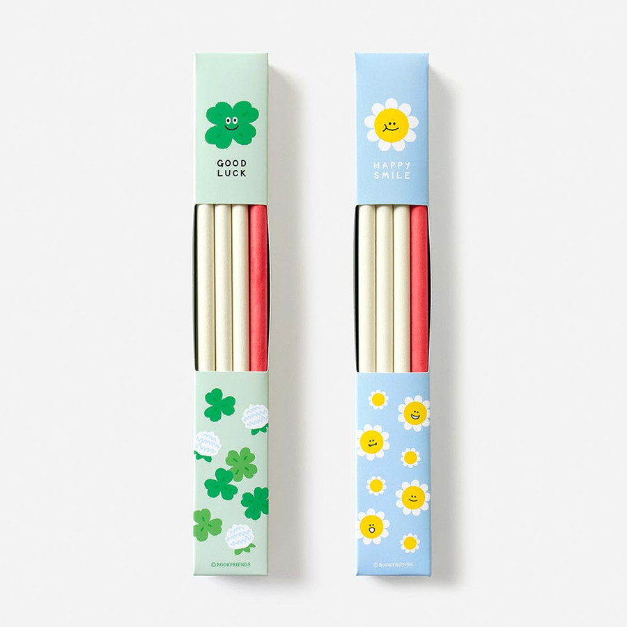 Bookfriends Smile Pencil Colored Pencil And Eraser Set