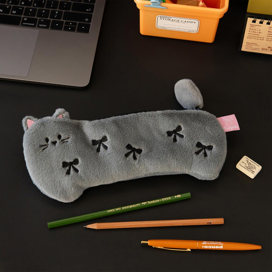 Dailylike Ribbon Cat Plush Pencil Case