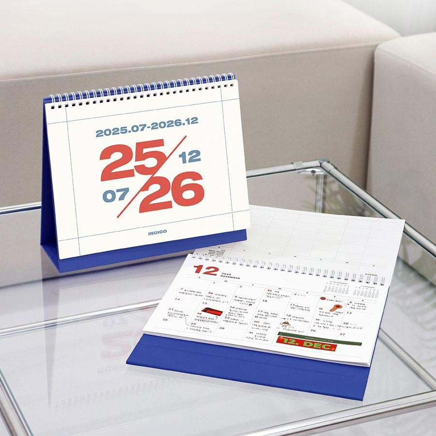 Indigo Gibon 25-26 18 Months Desk Calendar