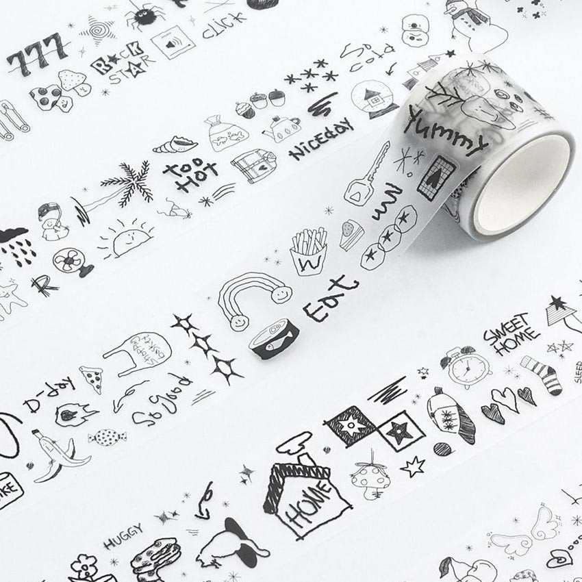 Wanna This Crooked Drawing Kiss Cut Sticker Roll