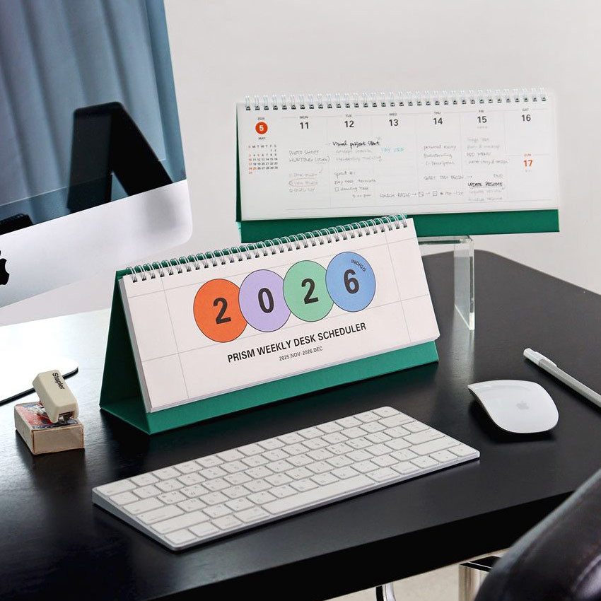 Indigo 2026 Prism Horizontal Dated Weekly Desk Planner
