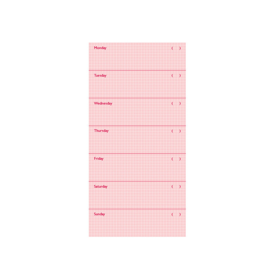 Notful Pink Grid Dateless Weekly Planner Notepad