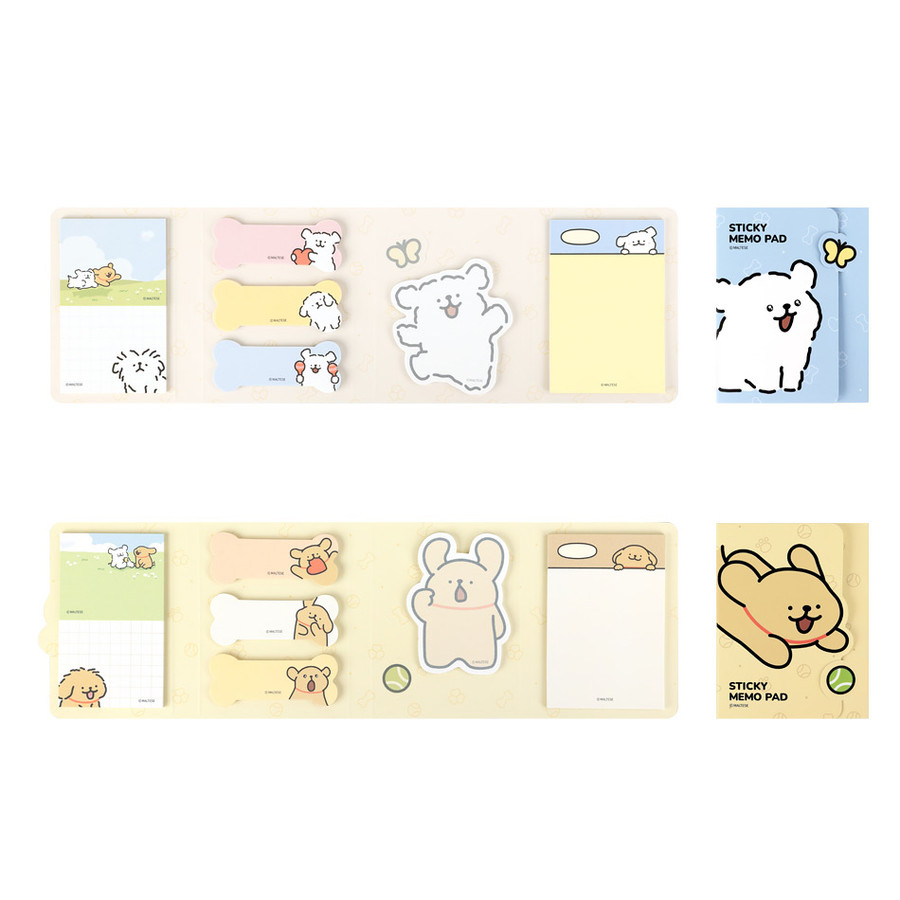 Maltese Puppy 4-Tier Sticky Note Set