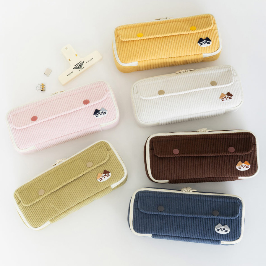 Romane Brunch Brother Mogry Corduroy Zipper Pencil Case