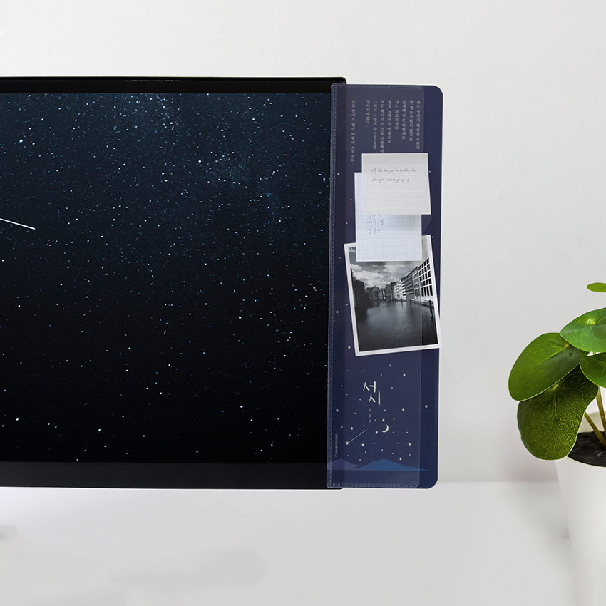 Durable PP material - Bookfriends Monitor Side Memo Board With Pocket