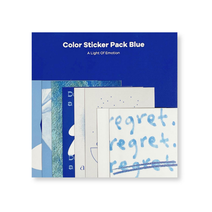 Package - sand cake Blue Color Paper Sticker Pack