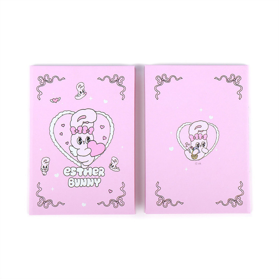 Esther Bunny Lovely Pink B6 Hardcover Lined & Grid Notebook