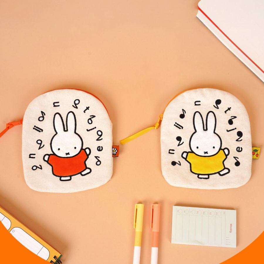 Miffy Embroidered Canvas Pouch | Cute Stationery Organizer