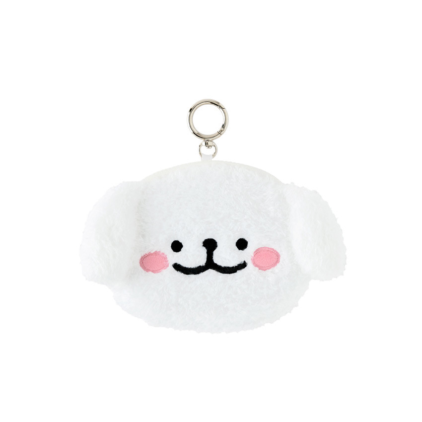 Maltese Puppy Plush Pouch With Keyclip