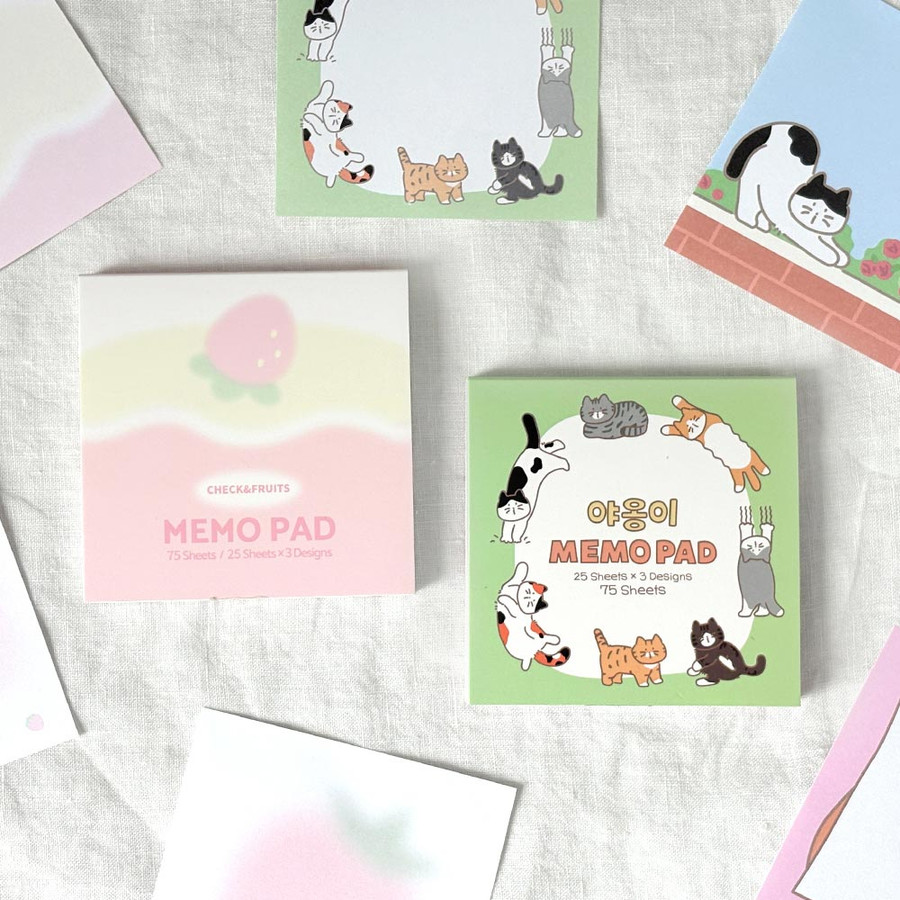 7321 Design Cute Non-Sticky Memo Pad with Cover