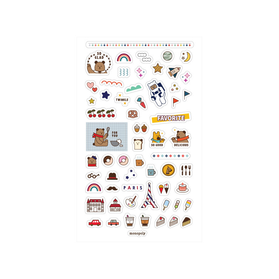 Toffenut Friends Decorative Sticker Sheet: Favorite Edition