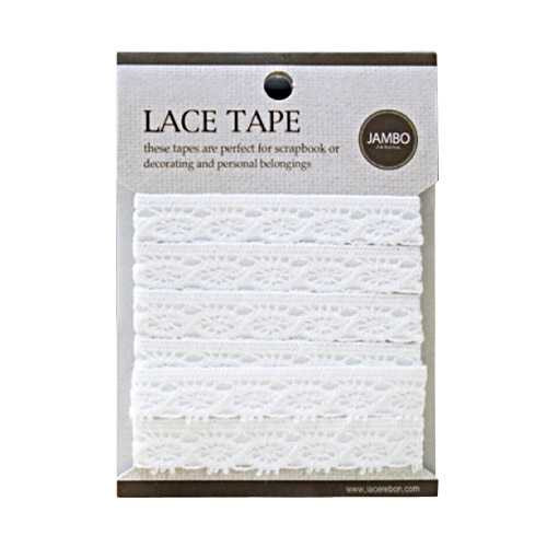 J&Bobbin Adhesive cotton lace tape M white - 01