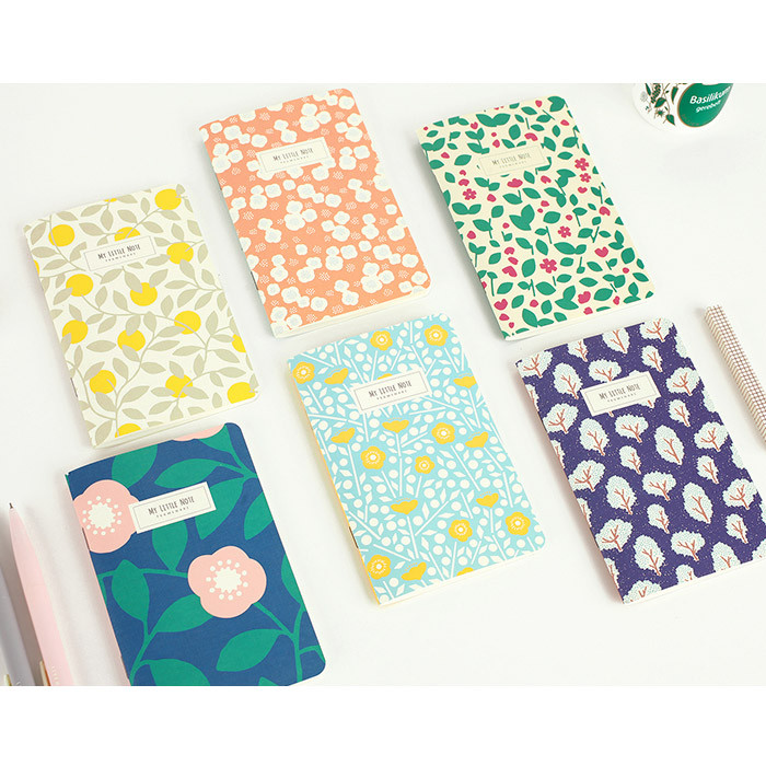 Promenade flower pattern mini lined notebook