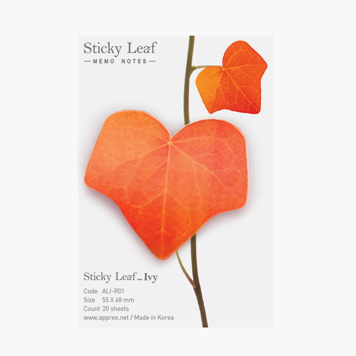 Ivy leaf red sticky memo notes Small