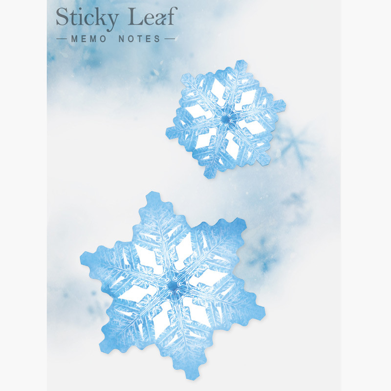 Snow flower transparent sticky memo (Blue)