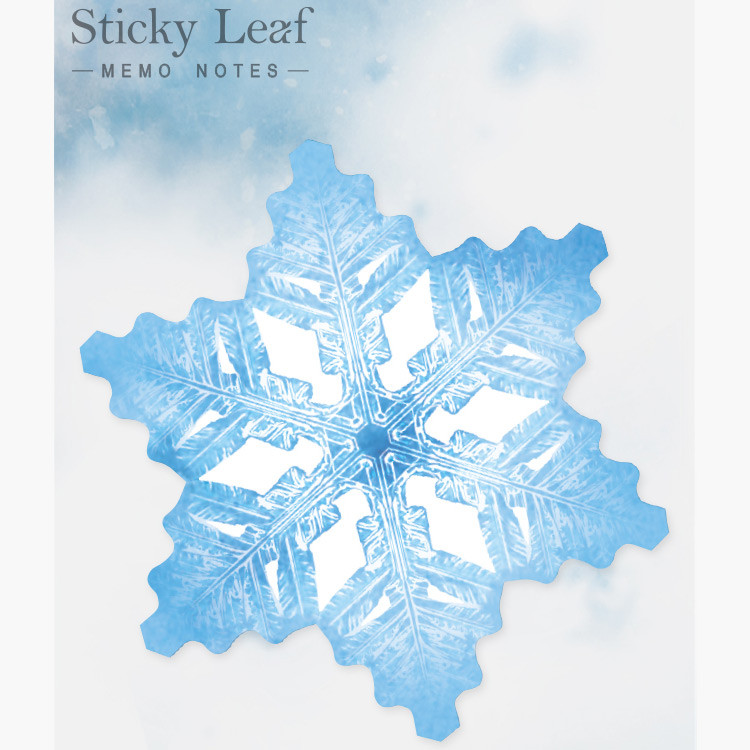 Snow flower transparent sticky memo (blue)
