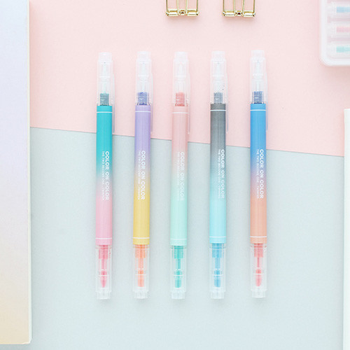 10 Colors double ended highlighter chisel/fine point set
