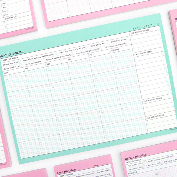 Paperian Schedule manager undated monthly desk planner