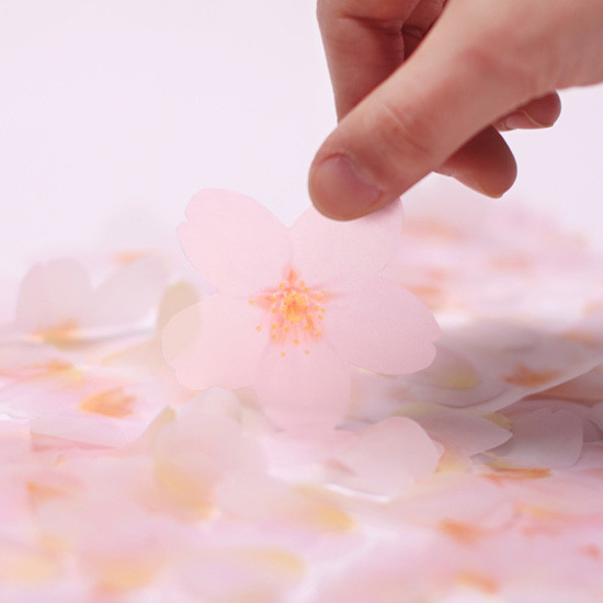 Cherry blossom transparent sticky memo notes Medium