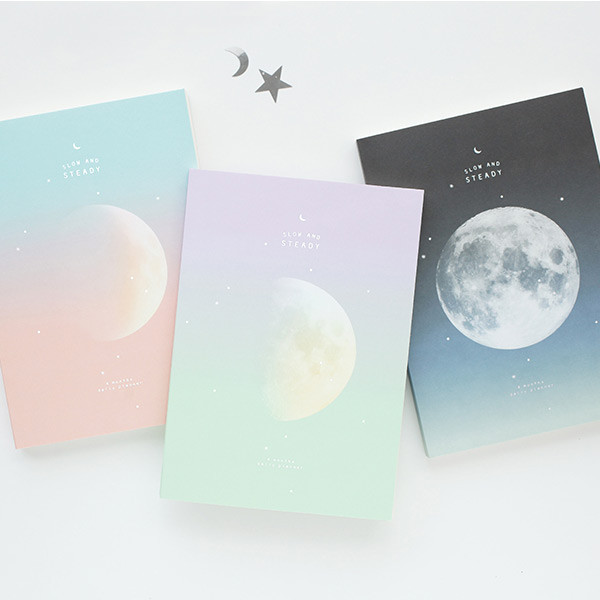 Slow and steady moon 4 month undated planner 