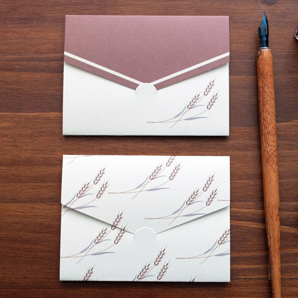Wheat pattern small folded card