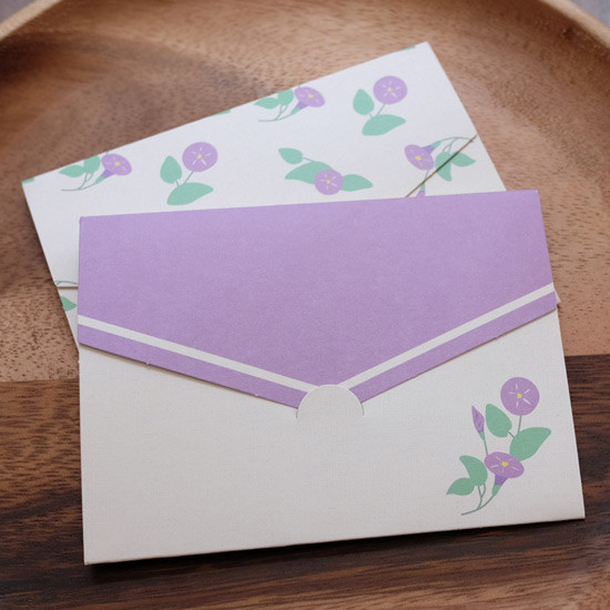 Morning Glory pattern small folded card
