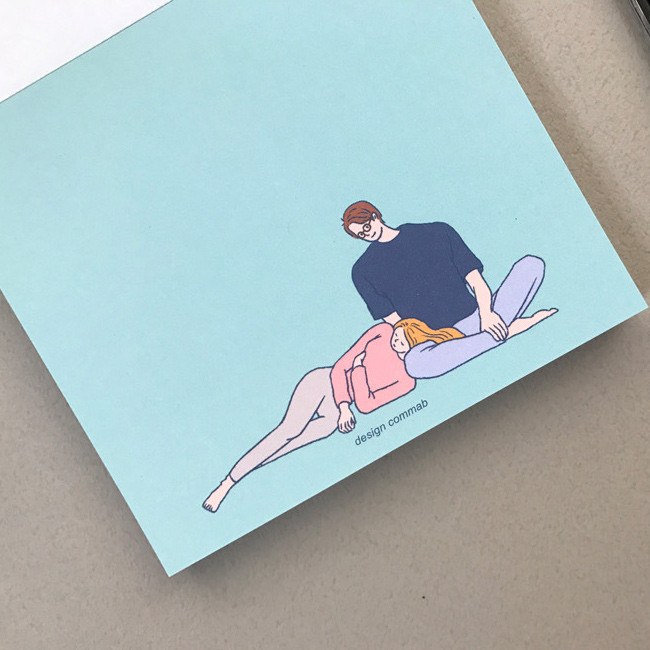 Memowang pastel couple illustration memo pad 