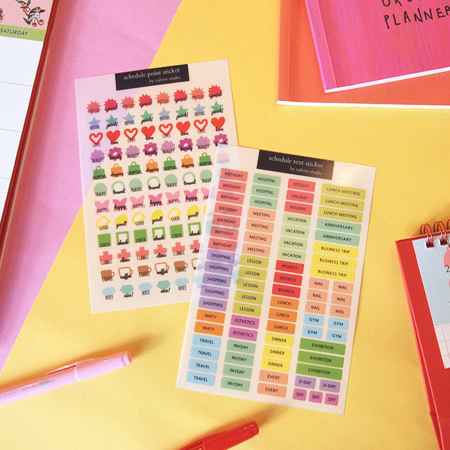 Valerie studio schedule point text deco clear sticker 