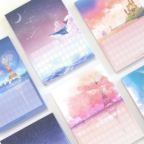 Pleple My story illustration squared manuscript memo notepad