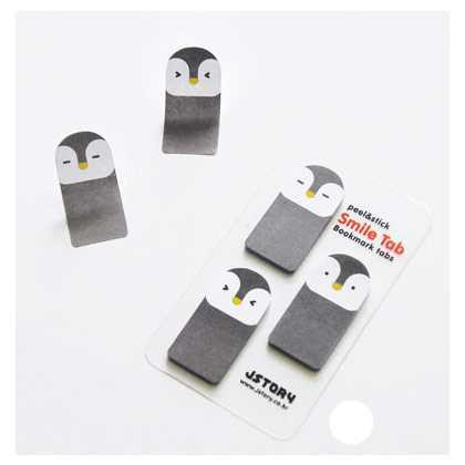 Smile sticky memo notes bookmark tabs - penguin