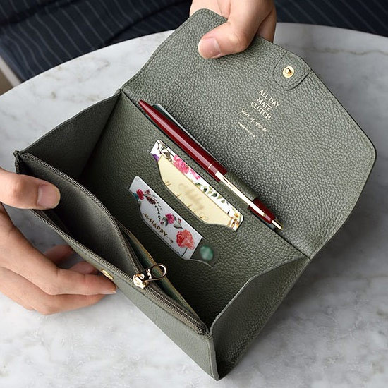 Detail of Allday mate genuine cowhide leather clutch wallet