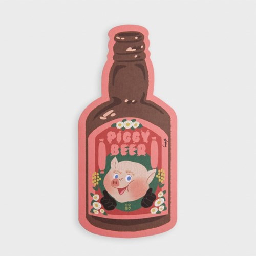 SOSOMOONGOO Piggy beer card and envelope set