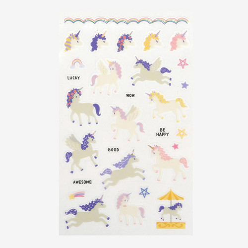 Daily transparent clear deco cute sticker - Unicorn 