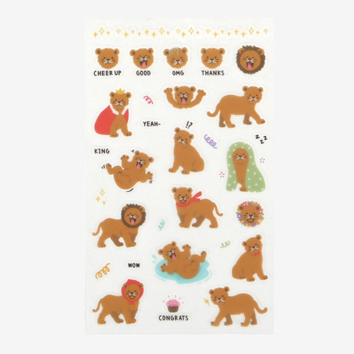 Dailylike Daily transparent deco sticker - Little lion