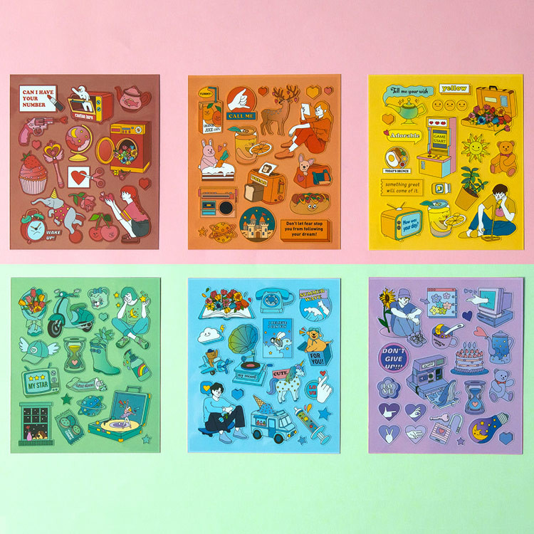 Pop illustration colorful point paper deco sticker ver2