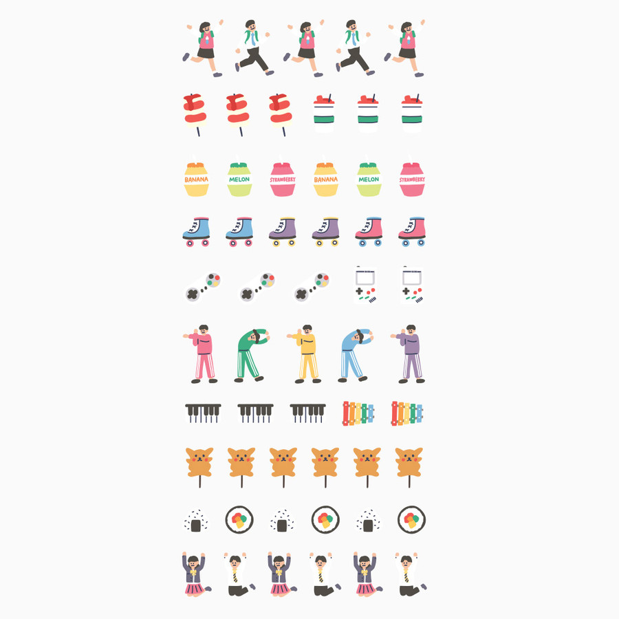 Dailylike After school PVC cute seal sticker for the diary