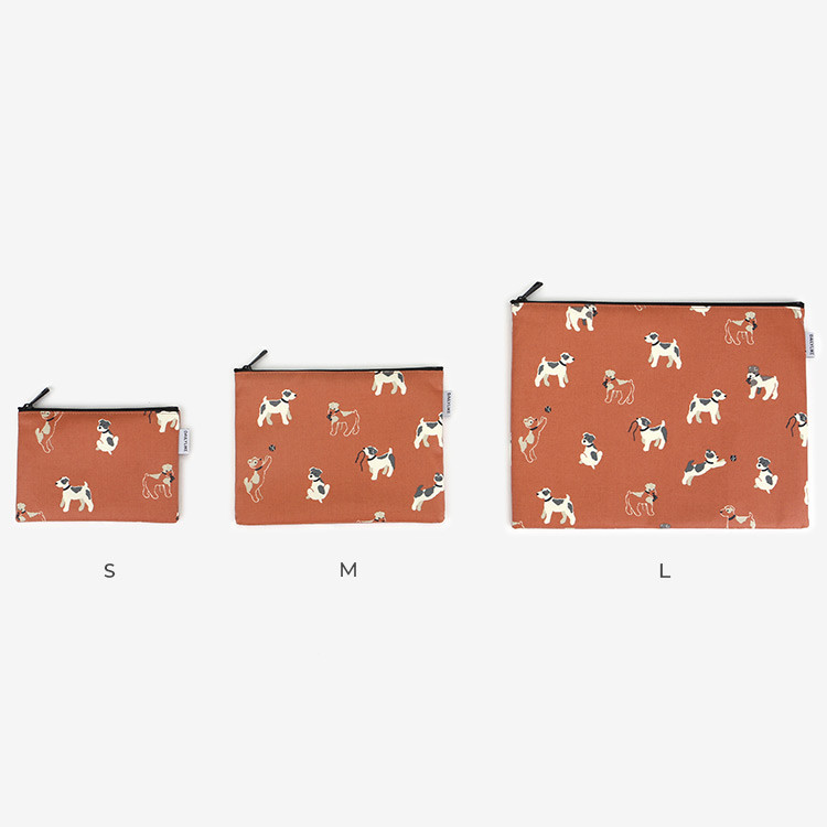 Dailylike Laminated cotton fabric zipper pouch Lesser panda