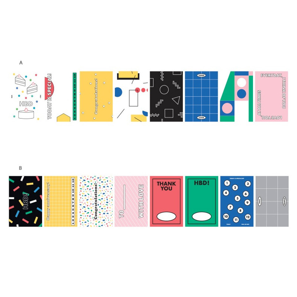 BNTP Message and pattern perforated postcard book - fallindesign
