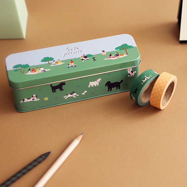 Dailylike Go to picnic 10 masking tapes set with tin case