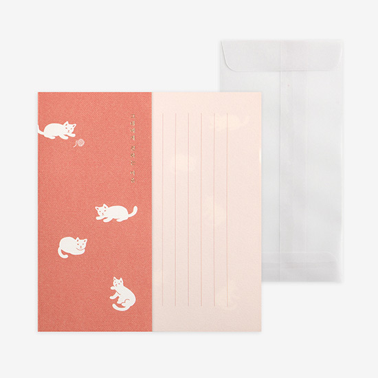 Dailylike Mind pattern letter with envelope set - Kitten