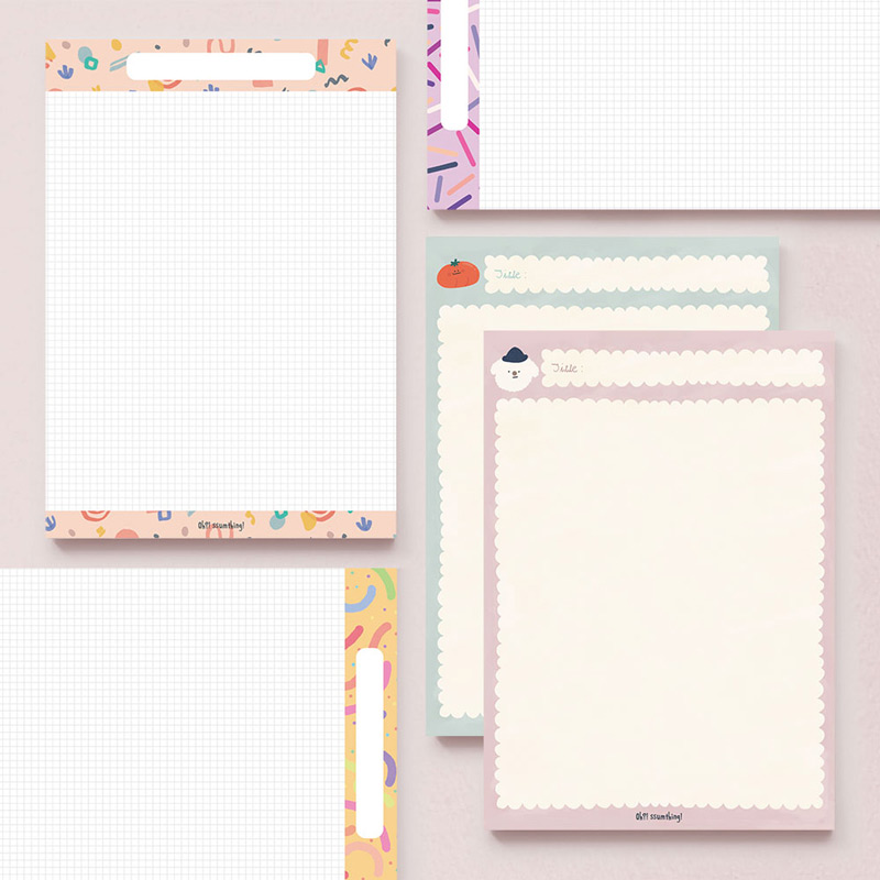 O-ssum A5 size grid and blank notes memo notepad