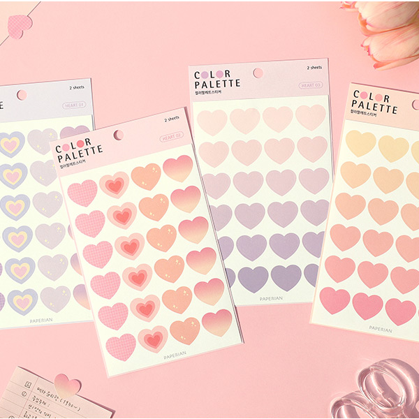 PAPERIAN Color palette Heart deco sticker set