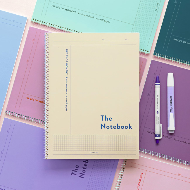 ICONIC Basic Cornell spiral bound lined and grid notebook