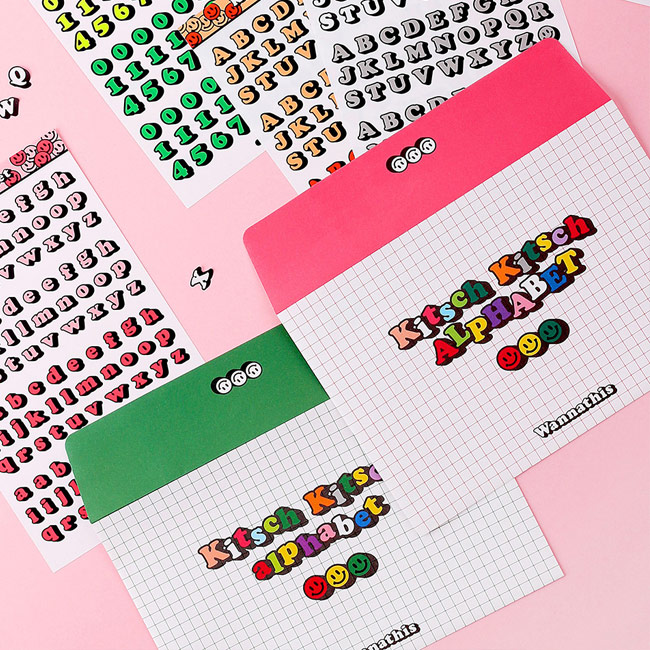 Wanna This Kitsch kitsch Alphabet and Number sticker set