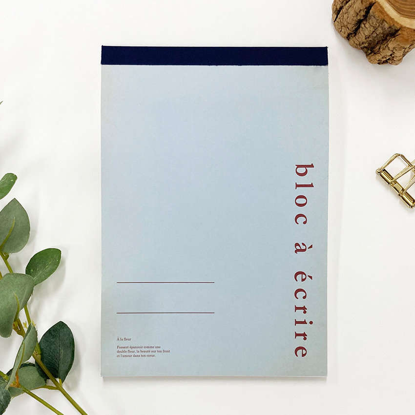 O-check Vintage blue A5 blank notepad